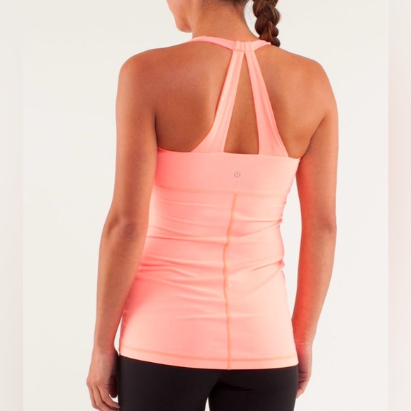 Lululemon Scoop Me Up Tank Heathered Pop Orange/Pop Orange Size 8 Adjustable Bra - Picture 2 of 10